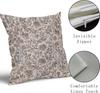 Vintage Flower Pillow Case 20x 20 Inch 2 Piece Set Brown Neutral Style Traditional Square Cushion Cover
