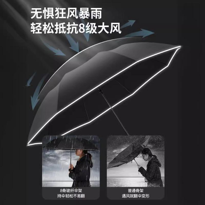 Long-handled umbrellas Men's and women's oversized automatic reinforcement Rainstorm strong wind-resistant straight pole umbrella