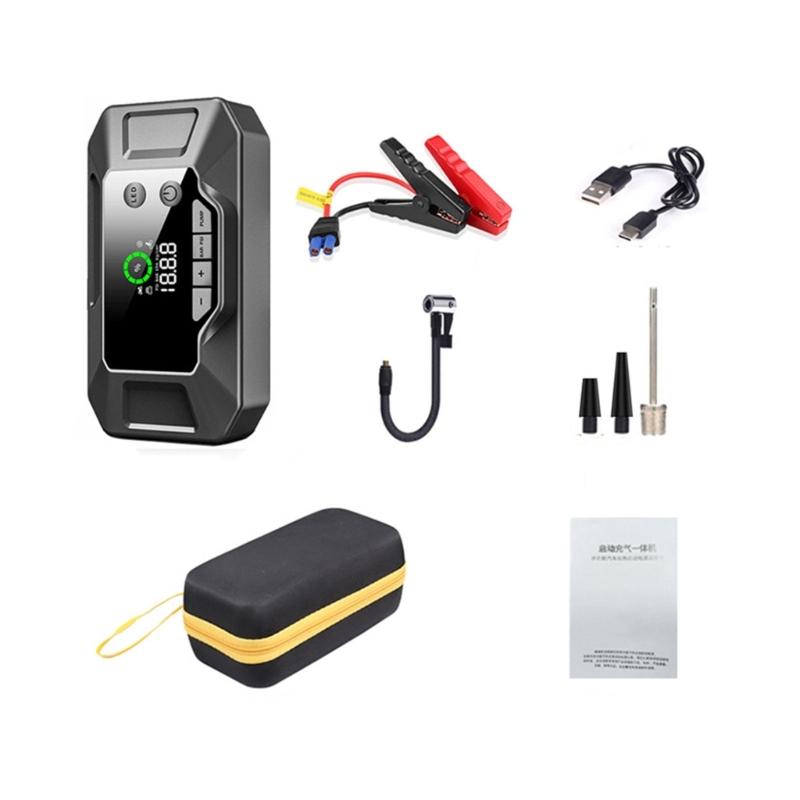 Compact Emergency Car Battery Booster And Air Compressor Tire Inflator With 35L/Min Inflation Rate For Roadside Assistance
