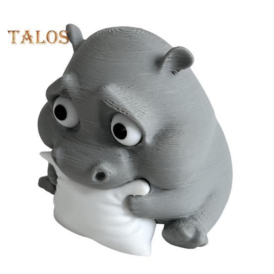 Trauriges Baby-Nilpferd 3D-gedrucktes Nilpferd-Ornament Miniatur-Nilpferd-Figur Desktop-Sammlerstück Nilpferd-Dekoration für Zuhause Büro
