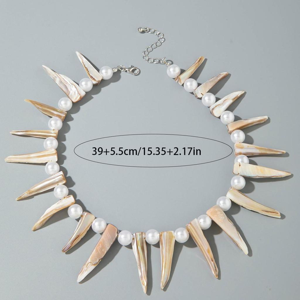 Cross Border Fashion Creativity Between Europe and America, Acrylic Ivory Imitation Pearl Necklace, Women's Jewelry, Niche Exquisite Necklace