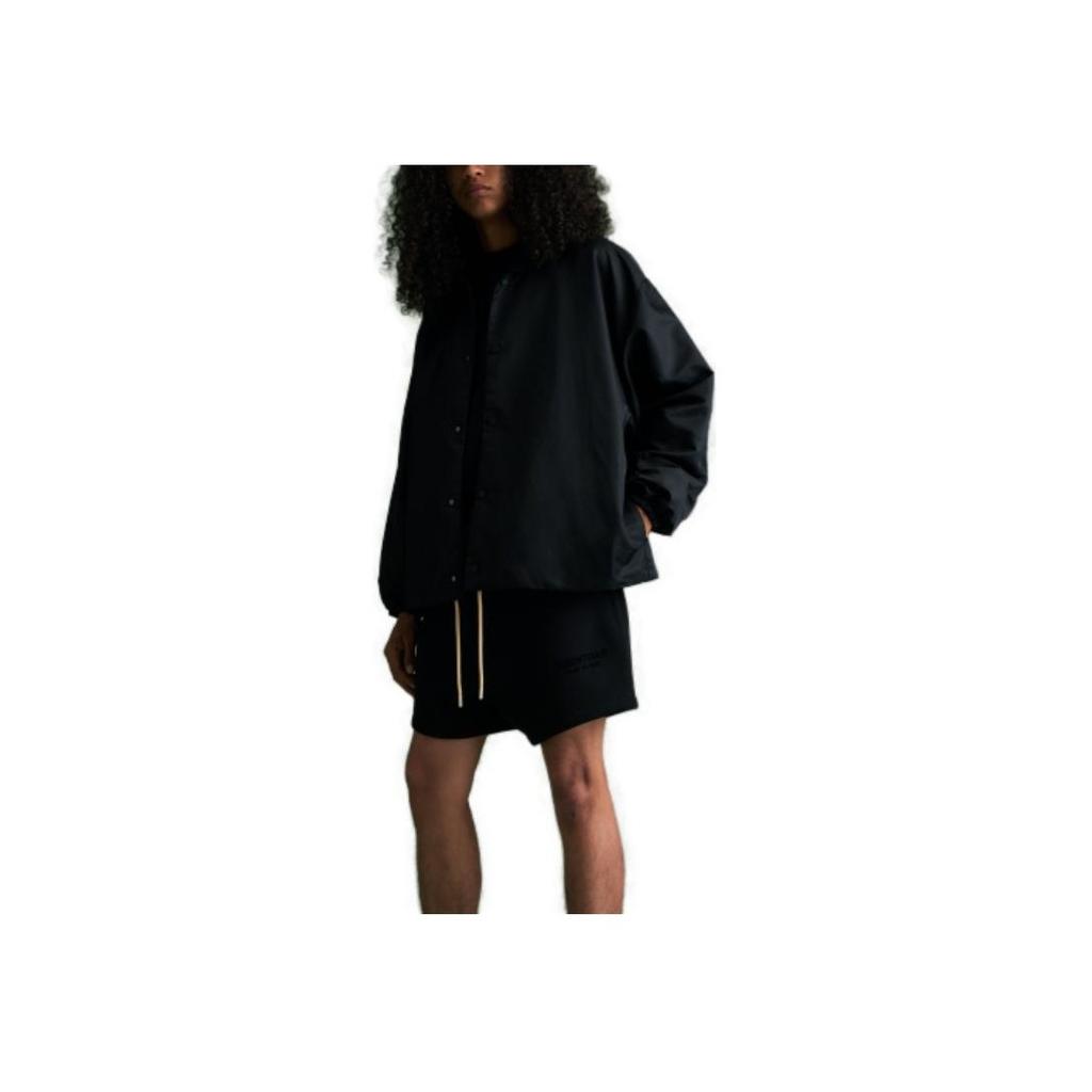 Fear of God Essentials Coaches Jacket Jet Black Men Outerwear 202BT232010F