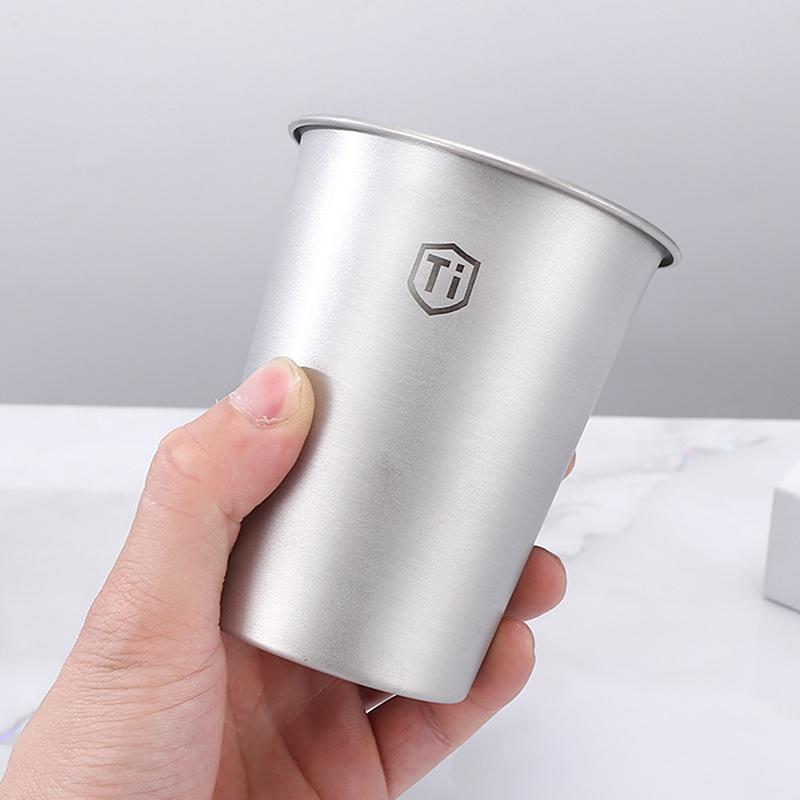 1Pcs Titanium Cup Camping Mug Tourist Tableware Picnic Utensils Outdoor Kitchen Equipment Travel Cooking Cookware