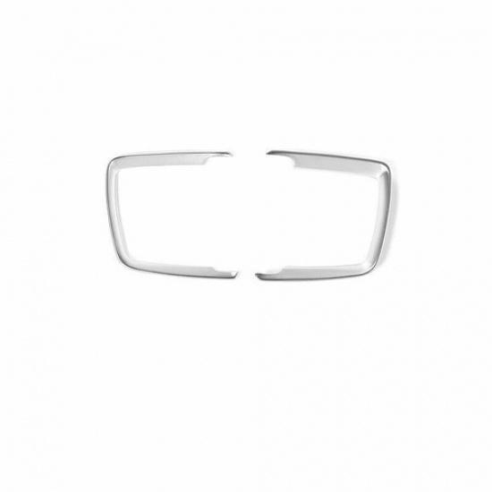Fit For BMW X5 X6 F15 F16 2014-2018 ABS Silver Headlight Button Frame Cover Trim