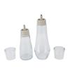 2PCS Mouthwash Dispensers Stainless Steel and Glass Multifunctional Refillable Mouthwash Dispenser D