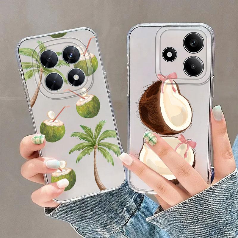 Simple Coconut Case for Xiaomi Redmi Note 14 Pro Plus 13C 12S 12 11S 10S A4 Note 13 9 10 11 14C Soft Phone Cover
