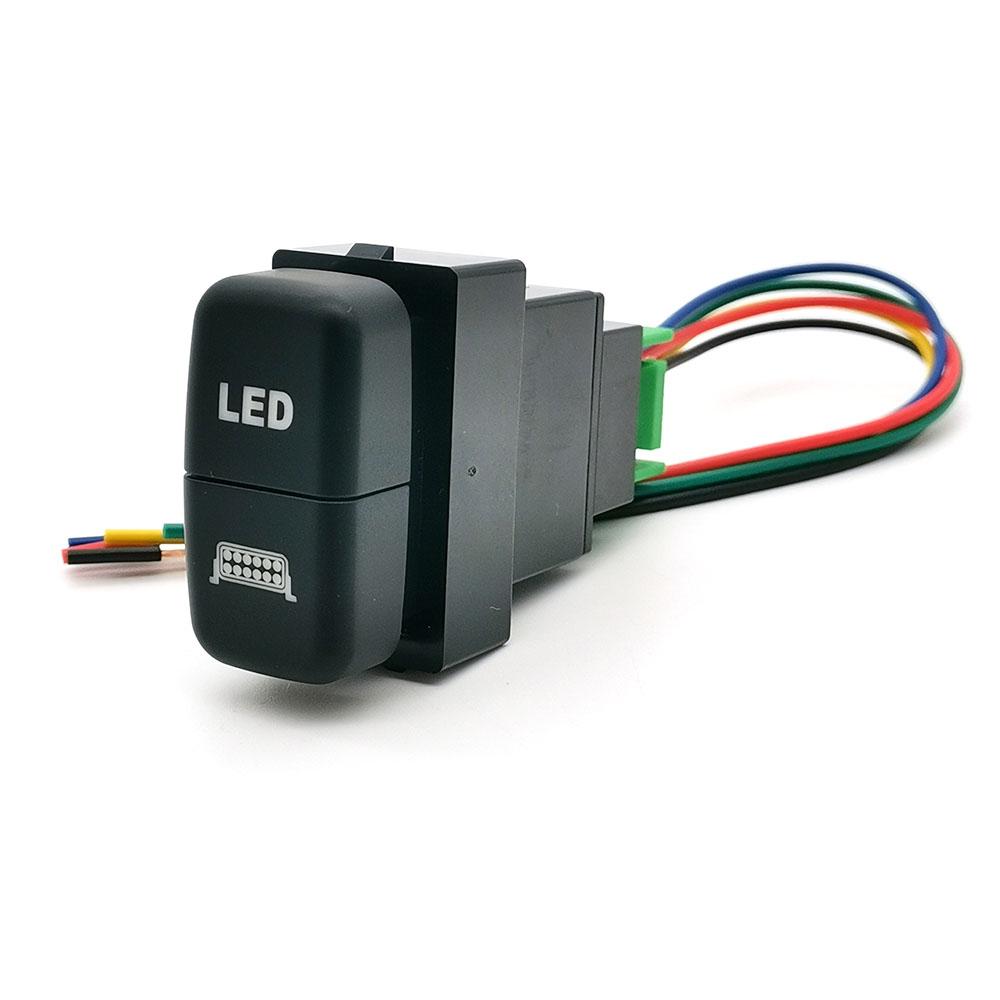 1PC Dual Switch LED Power Fan Front Rear Light Switch Button with wire For Mitsubishi Pajero V73 V93 Lancer Outlander ASX L200