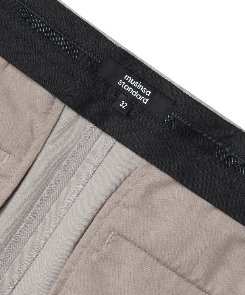 MUSINSA STANDARD Semi-Wide Slit Hidden Banding Slacks [Light Beige]