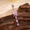 Butterfly Zircon Navel Ring Rhinestone Belly Button Ring Body Piercing Jewelry  Party Decoration
