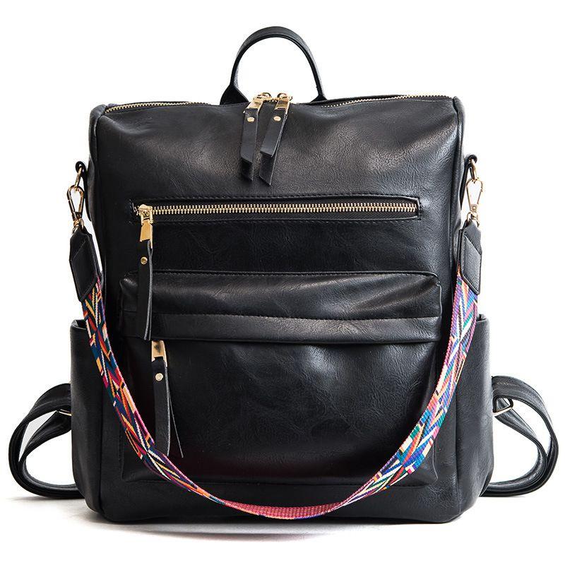 

Stylish Women s Backpack In Soft Pu Leather For School And Travel With Adjustable Straps