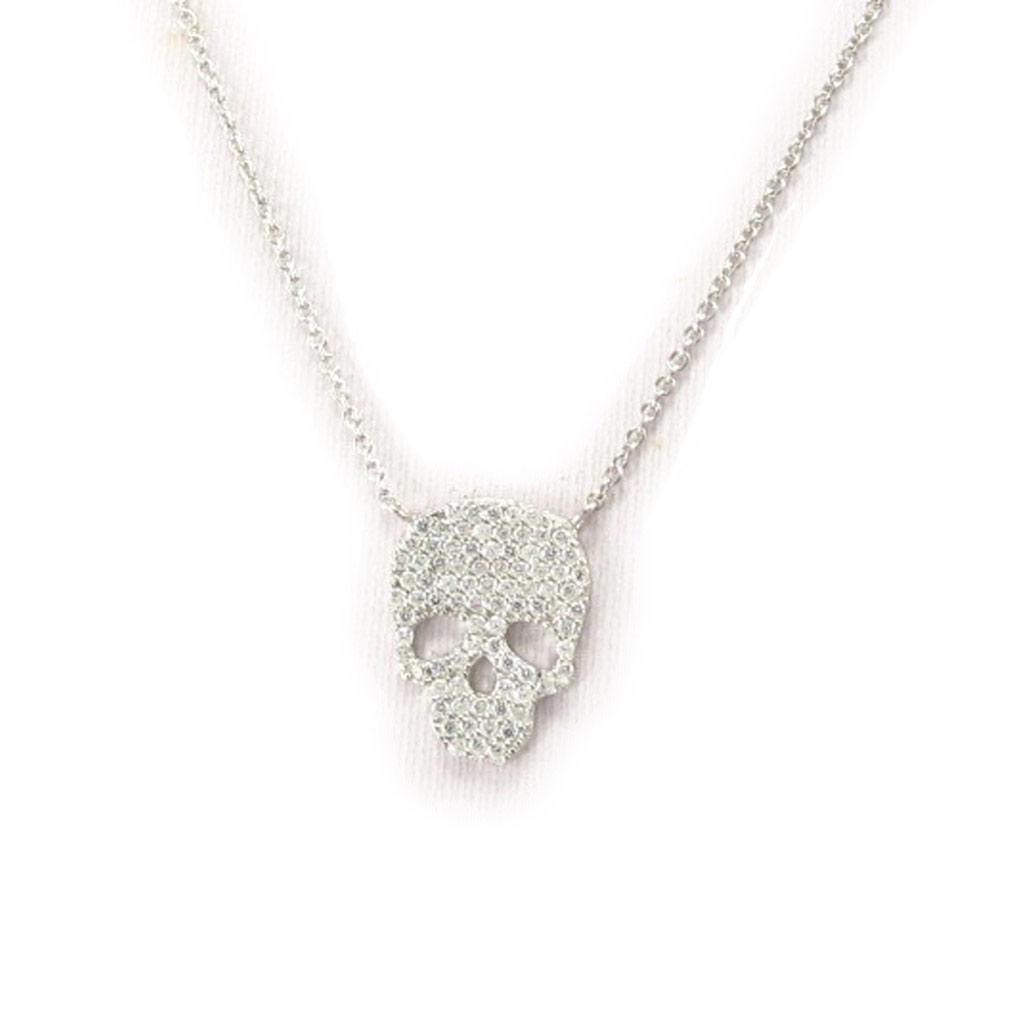 Les Trésors De Lily [K6634] - White 'Skull' Silver Necklace