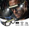 Rechargeable LED Safety Glasses with Light,Hands-free COB Headlight Goggles,Side Torch for Repair,Camping,Fishing,Night Work