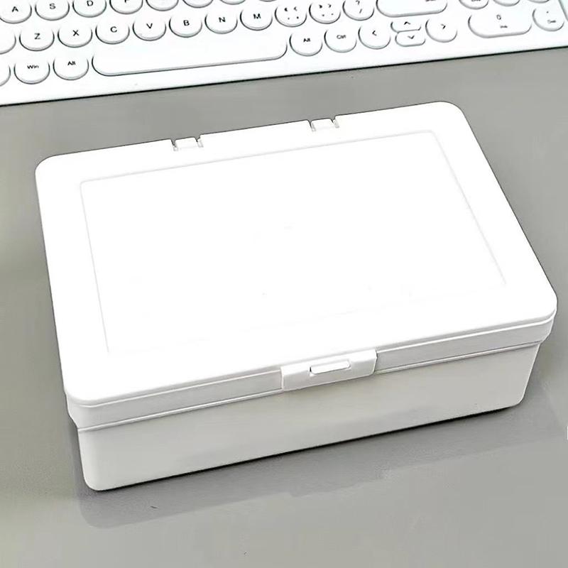 1Pc Korean Acrylic White Storage Box Blind Box Card Korean Photocard Storage Box Photo Card Organizer Compartment Flip Box