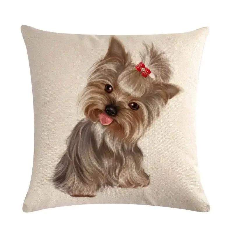 

45см*45см домашній собака ШІ-ТЦУ лляна наволочка на подушку диванна наволочка чохол на подушку для автомобільного сидіння декоративна наволочка 16x16Inch