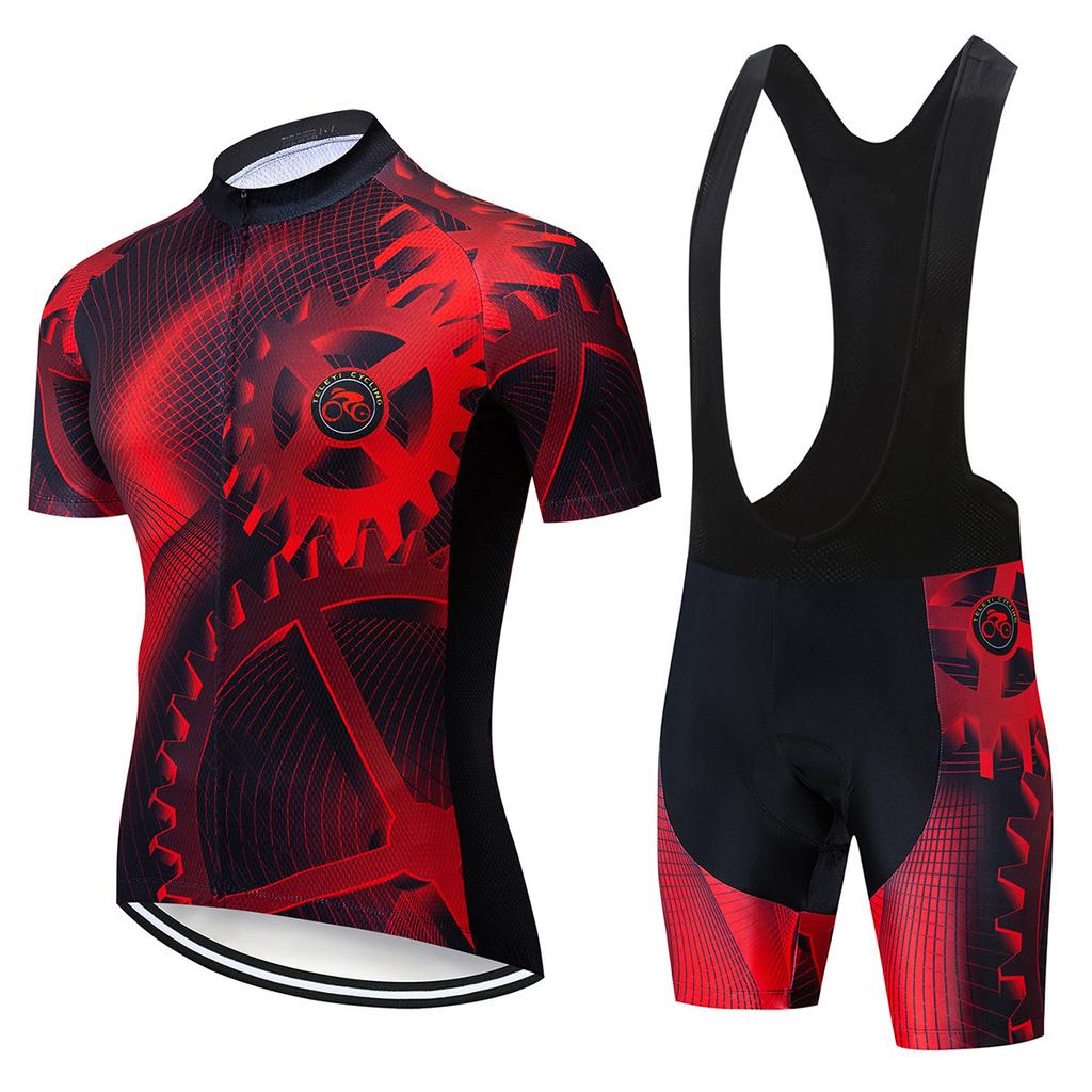 Gear Short-sleeved Cycling Suit Set Breathable Quick-drying Side Strip Short-sleeved Cycling Suit 2026 Summer Breathable Cycling Suit Set