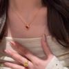 Elegant Suspended Ruby Necklace Women Premium Red Corundum Pendant Fashionable Planet Design