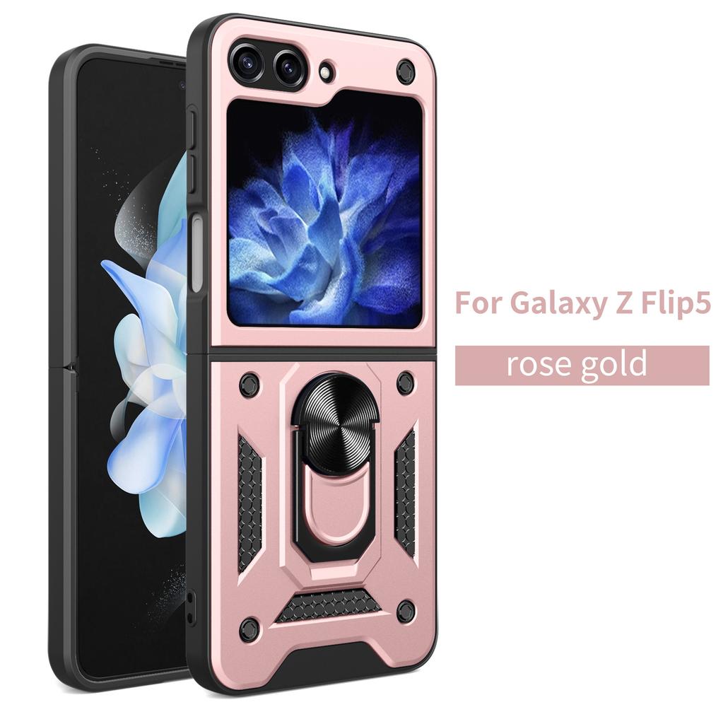 Applicable to Samsung ZFlip1 shunjia push window mobile phone case galaxyflip1 magnetic ring flip1 protective case