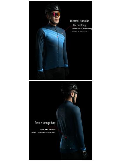 Nuckily Men's Fleece Cycling Suit - Long Sleeve Winter Set for Warmth and Cold Protection