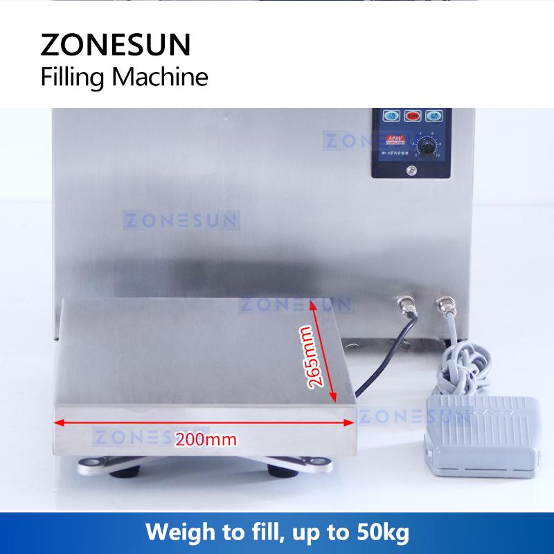 ZONESUN ZS-GPW1 High Flow Gear Pump Liquid Weighing Filling Machine Digital Control Filler for Cooking Oil Edible Oil Beverage