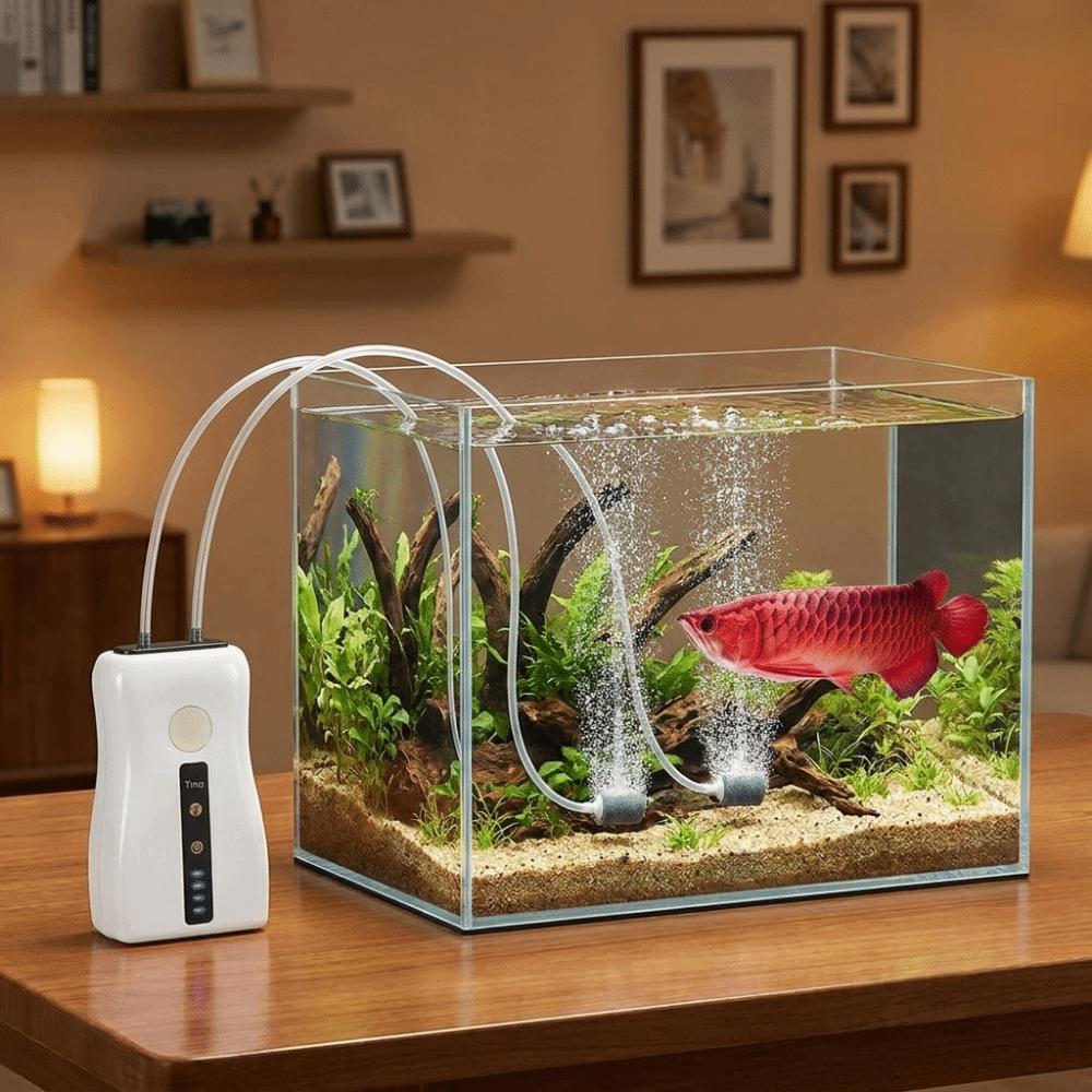 Energy Efficient Aquarium Air Pump Real-time Power Display Portable Oxygen Pump  Outdoor Fishing