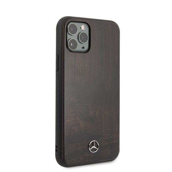 Etui do iPhone 11 Pro Max Mercedes Wood Line Rosewood Brązowy