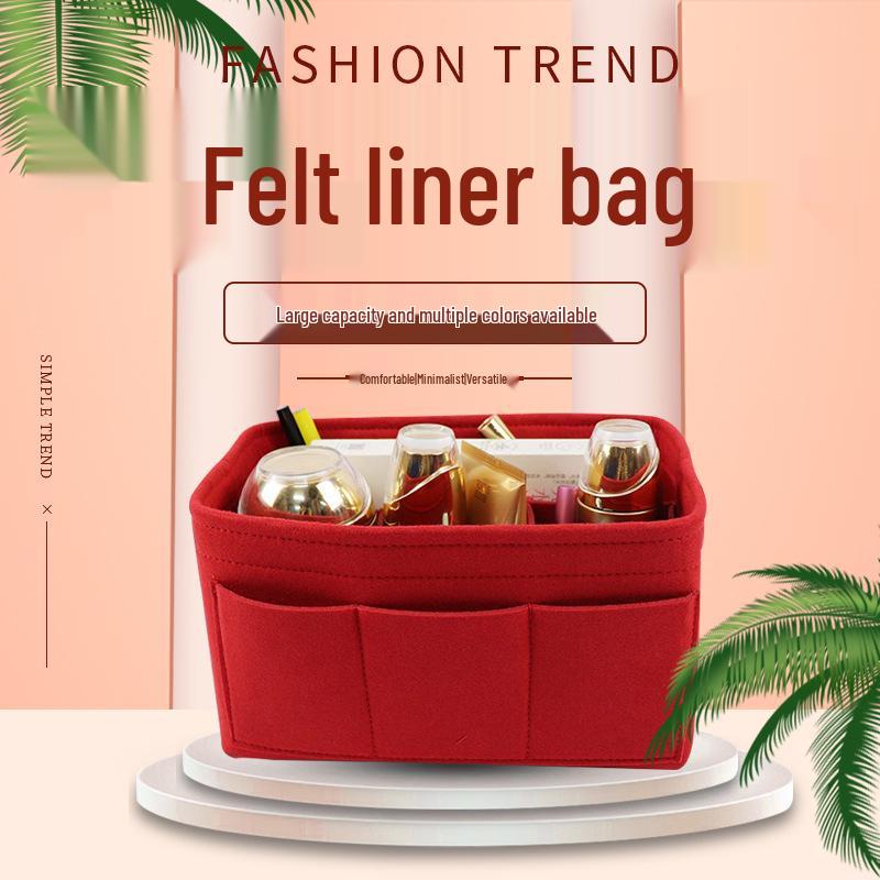 Women's Large Capacity Felt Makeup Bag – Multifunctional High-End Cosmetics Storage Pouch