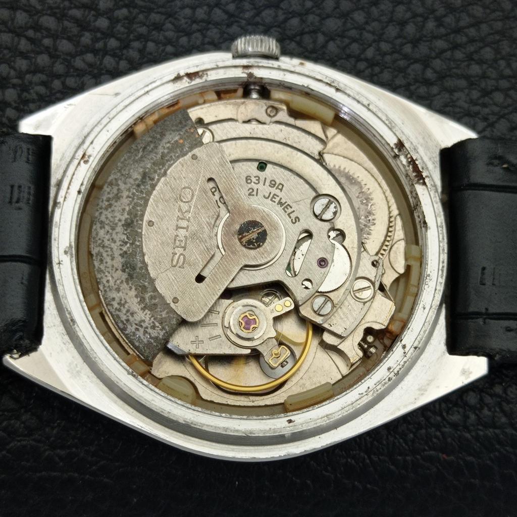 SEIKO 5 AUTOMATIC JAPAN VINTAGE 6319A MENS GREEN COLOR DIAL WATCH a702515-1 R126-a702515