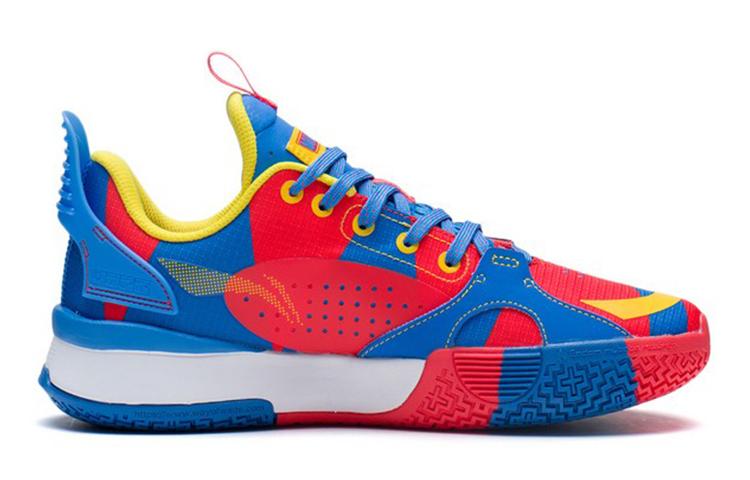 Li Ning YOUNG Low Top Basketball Shoes Blue Red Unisex YKBS024-1