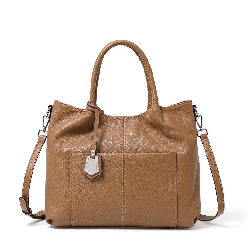 Large Capacity Genuine Leather Women's Top Layer Leather Bag European and American Fashion Tote Bag Women's Crossbody Handbag Exquisite