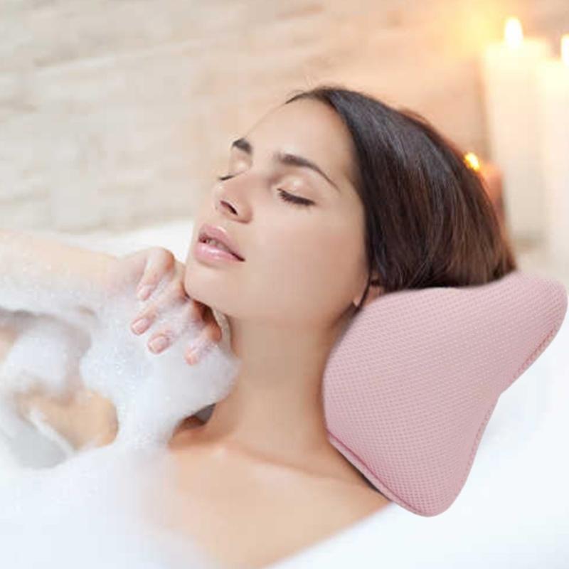 Ergonomisches Badewannenkissen mit Saugnapfstütze für Kopf und Schultern zum Baden zu Hause Badewannen-Nackenkissen