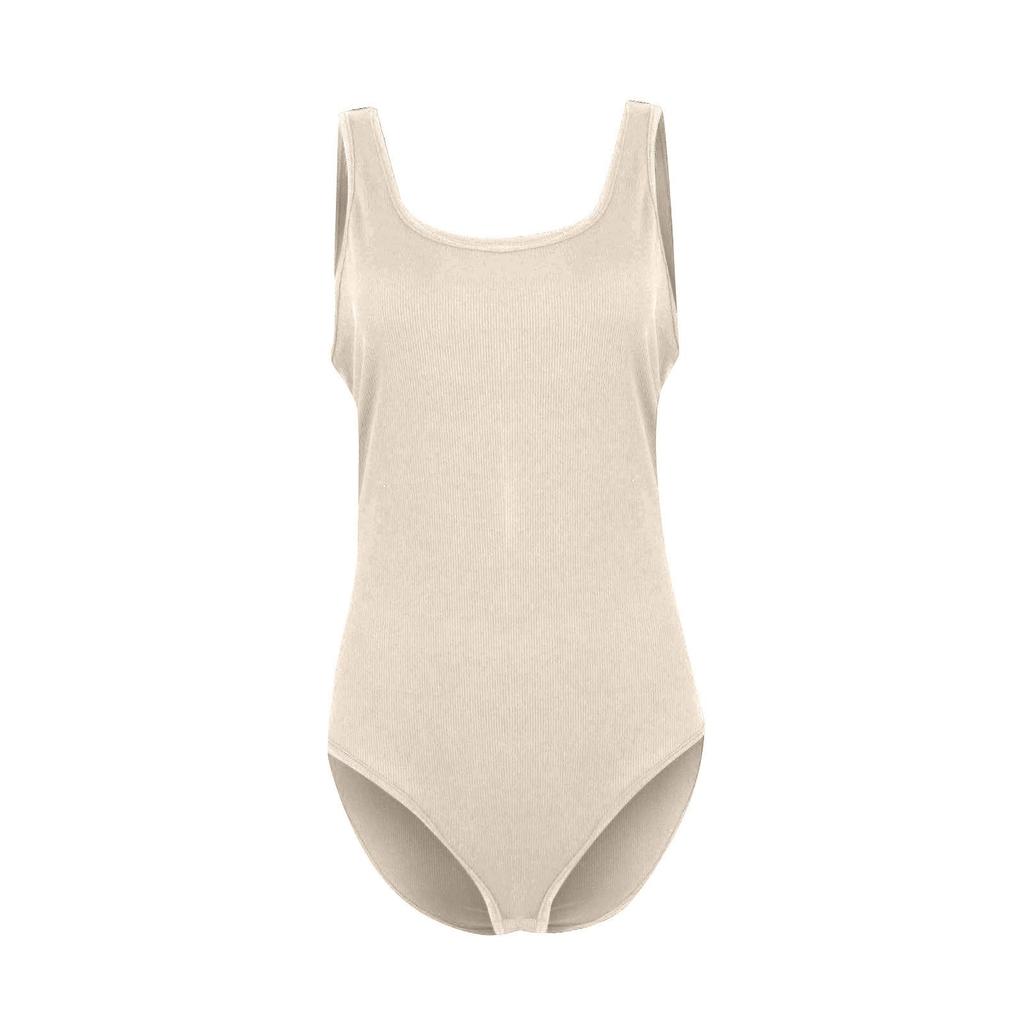 Ladies Casual Sexy Fashion Color Button Rib Slimming Jumpsuit