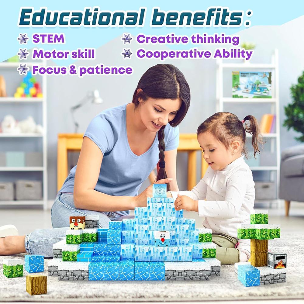 Magnetic Building Blocks Magnet Cube Set For Boy Girl Kid Diy Model Children Stem Montessori Sensory Toys Gift