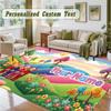 Crystal Velvet Square Rug Custom NameTeletubbies Pattern Non Slip Home Floor Decor Rug