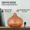 Air Humidifier Aromatherapy Essential Oil Diffuser Wood Grain 500ml Ultrasonic Remote Control 7 Color Lights For Home Bedroom
