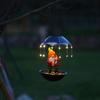 Solar Bird Feeder LED Light Outdoor Bird Feeder Frog or Dwarf Holding Umbrella Bird Feeder for Garden Backyard Decoration