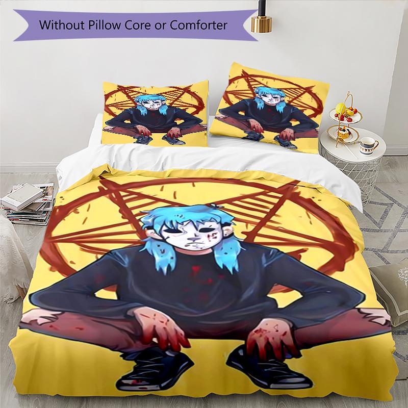 3pcs Sally Face1 Pattern Bedding Set Duvet Cover Set Includes Duvet Cover &pillowcases, Perfect All Season Bedroom Decoration & Gift