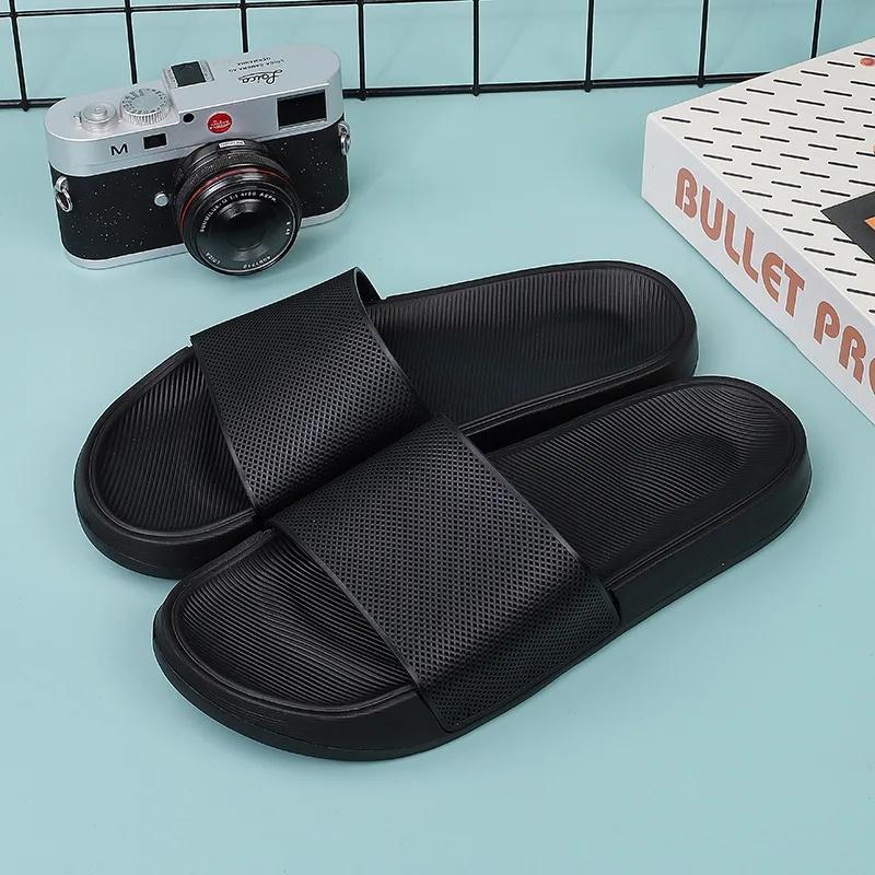 Summer Fashion Couple PVC Slippers Men's Women's Flat Sandals Polyester Lining Breathable Slip-On Slippers