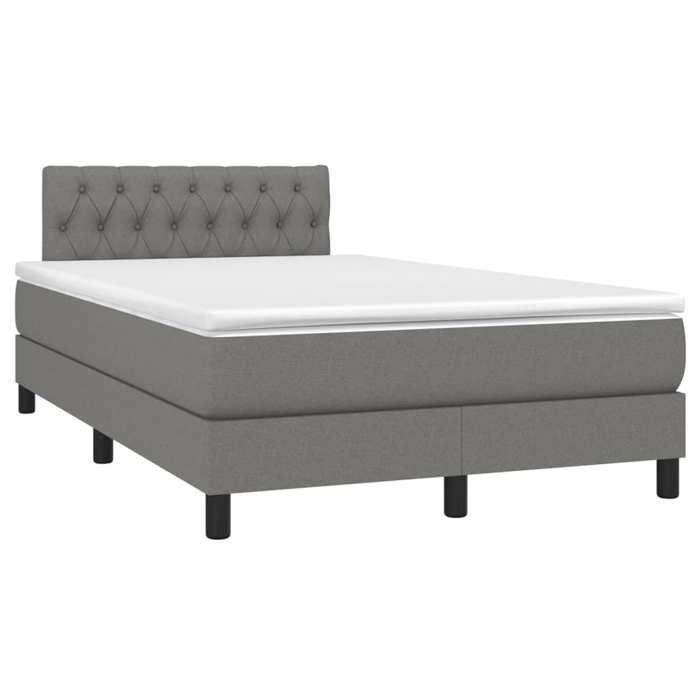 Exclusive House - Slatted Bed Base with Dark Grey Mattress 120x190cm Fabric