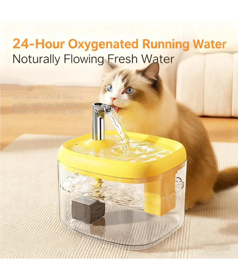New Cat Water Fountain Auto Filter Transparent Cat Drinker USB Anti-Dry Burning Recirculate Filtering Water Dispenser with Pump