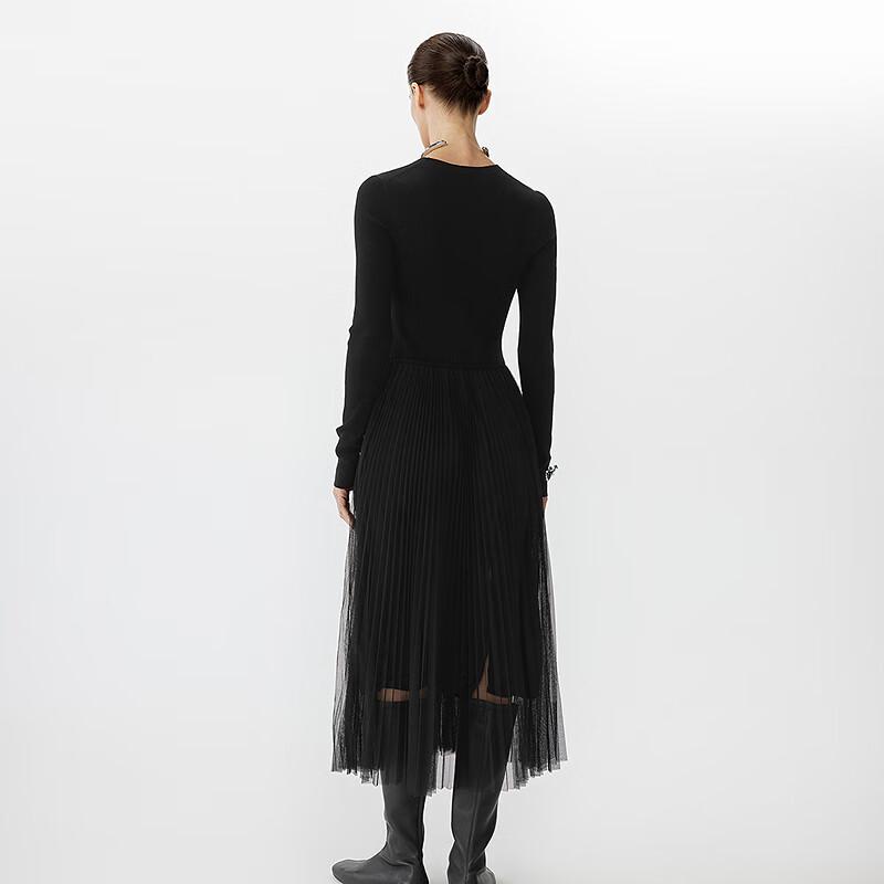 JNBY 2025 Spring Long Sleeve Round Neck Dress