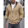 Men S Textured Waffle Knit Hooded Pocket Cardigan Sweatshirt