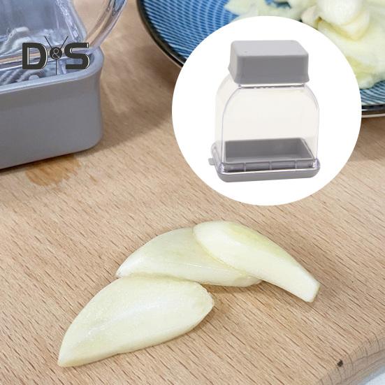 Cortador de ajo Manual, cuchillas de acero inoxidable, fácil de usar, preparación rápida de ajo, protección contra lesiones en las manos, cortador de ajo