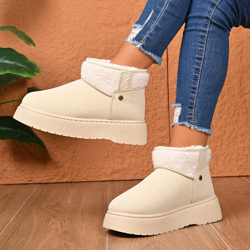 Fashion Winter Women Shoes Short Barrel Snow Boots Outdoor Anti Slip Thick Cotton Shoes 2025 New Large Size Warm Thick Soled Snow Boots