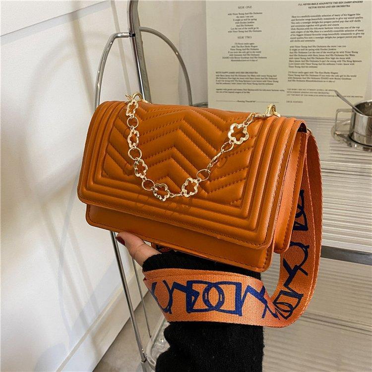 Mode Rhombus Stickgarn Schulter kleine quadratische Tasche Umhängetasche 2025 neu einfarbig Einbuchtung einfarbig tragbare Damentasche