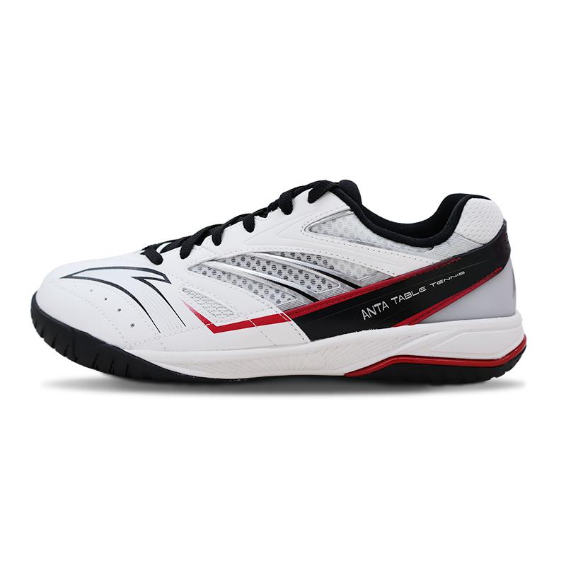 Anta Table Tennis Shoes Non-Slip Durable Low-Top Training Shoes Men sneaker Paper-White Black 412510961-4
