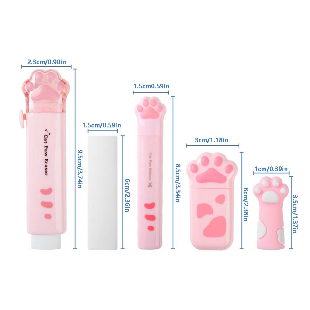 TWINGO Cat's Paw Stationery 5-piece Set Super Value Student Stationery Gift Bag Creative Birthday Gift, Student Gift