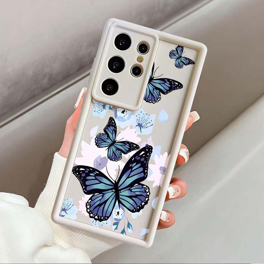 INS Retro Butterfly Phone Cover Case for Samsung Galaxy S24 Plus S20FE S22 S25 Edge S23 FE S24Ultra S25 Ultra S21