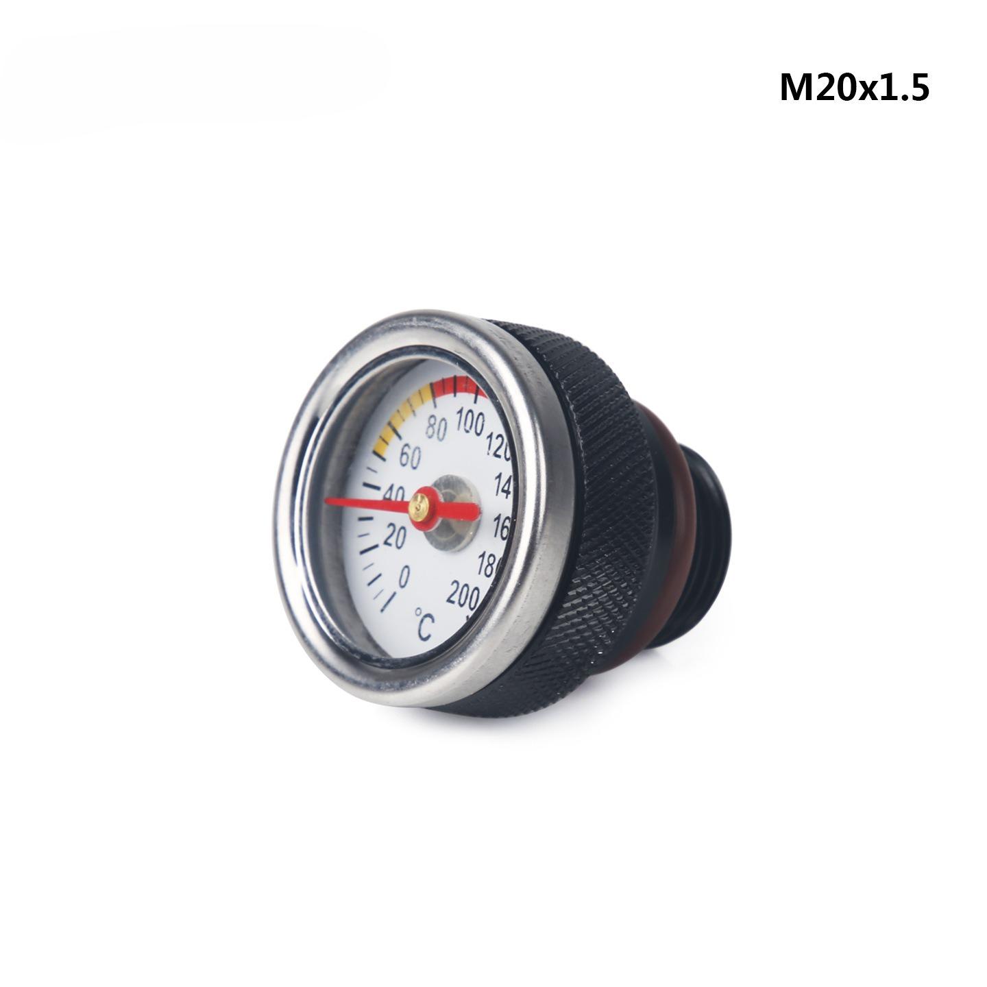 Motorcycle Modification Parts Oil Gauge, Engine Temperature Gauge Oil Dipstick Accessories M30x1.5 M20 * 1.5 M20 1.5 black
