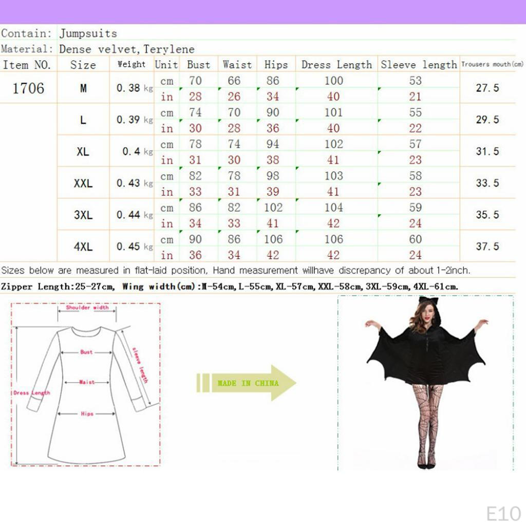 Bat Wing Black Cape Adult Halloween Womens Fancy Dress Costume