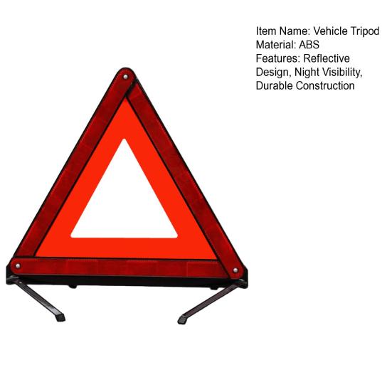 Reflective Vehicle Tripod Emergency Folding Warning Triangle Stand 45cm Side Length Night Visibility Stable Metal Vehicle Bracket